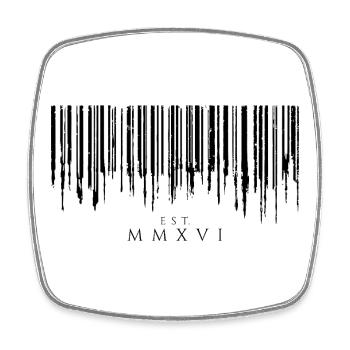 Barcode Tropfen Black Est. MMXVI - Viereckiger Kühlschrankmagnet - Weiß - Vorne