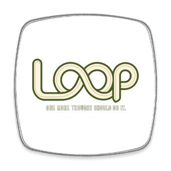 LOOP – One More Thought | Humor about Overthinking - Square fridge magnet - white - Front