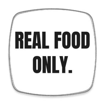 REAL FOOD ONLY | Carnivore Meat Based Lifestlye - Square fridge magnet - white - Front