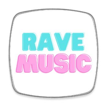 Rave Music Neon 3D - Square fridge magnet - white - Front