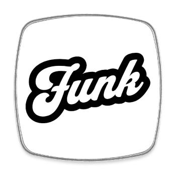 Funk Retro Script - Magnet carré - blanc - Devant