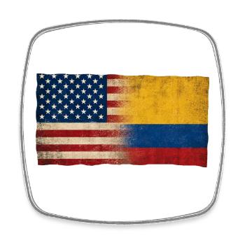 Identité du drapeau d’amitié États-Unis-Paraguay - Magnet carré - blanc - Devant