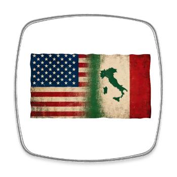 Italiens Fier Identité Amitié États-Unis Italie - Magnet carré - blanc - Devant