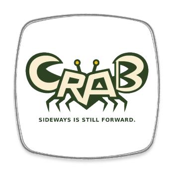 CRAB – sideways also means forward - Square fridge magnet - white - Front