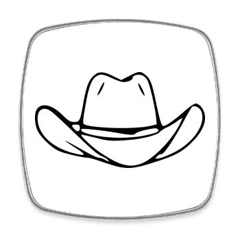 Cadeau de danse en ligne de chapeau cowboy cowboy - Magnet carré - blanc - Devant