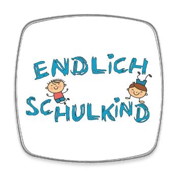 Endlich Schulkind  bunter Schulstart - Viereckiger Kühlschrankmagnet - Weiß - Vorne