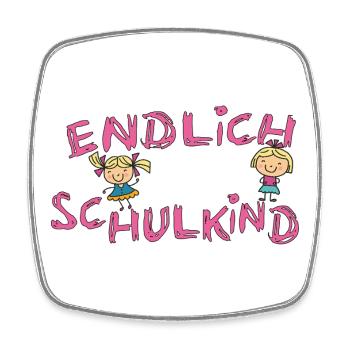Endlich Schulkind  - Viereckiger Kühlschrankmagnet - Weiß - Vorne