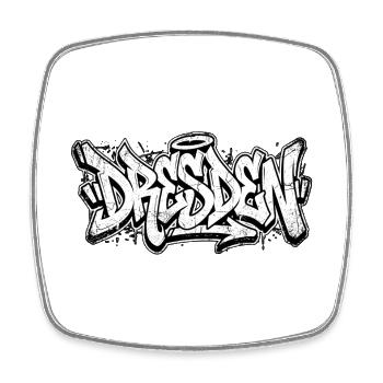 Dresden Graffiti Hip Hop - Square fridge magnet - white - Front