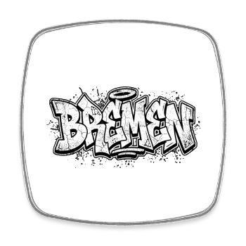 Hip Hop graffiti de Brême - Magnet carré - blanc - Devant