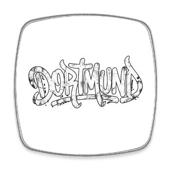Dortmund Graffiti Hip Hop - Magnet carré - blanc - Devant