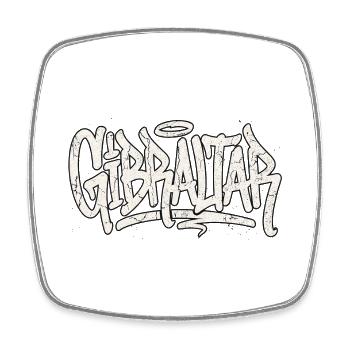 Gibraltar Graffiti Hip Hop - Viereckiger Kühlschrankmagnet - Weiß - Vorne