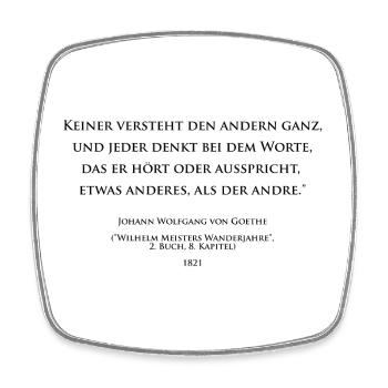 Goethe über die mangelnde Klarheit der Worte - Viereckiger Kühlschrankmagnet - Weiß - Vorne
