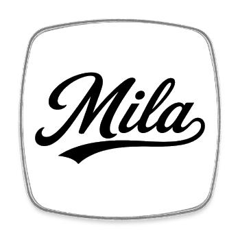 Mila Name Gift First Last Family - Square fridge magnet - white - Front