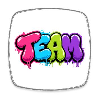 Team - Square fridge magnet - white - Front