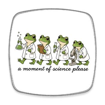 Three Lab Frog Scientists - Square fridge magnet - white - Front