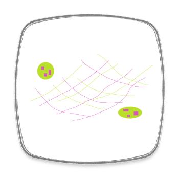 Neon Lines Cross Lines Play of Colors - Square fridge magnet - white - Front