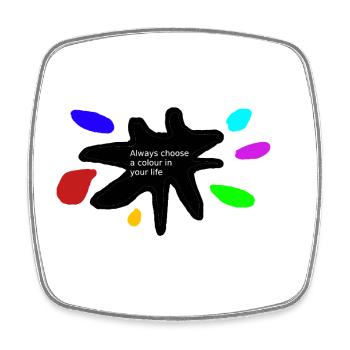 Couleurs de vie : Éclaboussures de peinture - Magnet carré - blanc - Devant