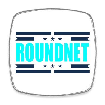 Roundnet Spieler - Viereckiger Kühlschrankmagnet - Weiß - Vorne
