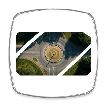 Roundabout Collage - Square fridge magnet - white - Front