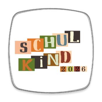 Schulkind  - Viereckiger Kühlschrankmagnet - Weiß - Vorne