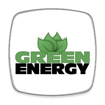 Green Energy - Sustainable Future - Square fridge magnet - white - Front