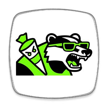 Badger Schoolbag Mascot - Square fridge magnet - white - Front
