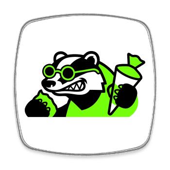 Cool Badger Back to School Icon - Square fridge magnet - white - Front