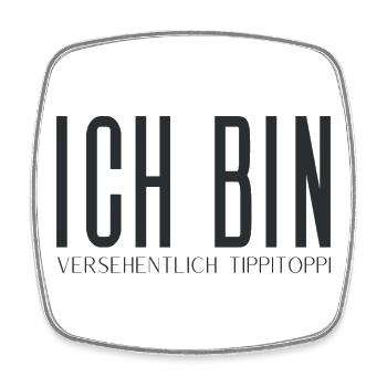 Ich bin versehentlich tippitoppi - Viereckiger Kühlschrankmagnet - Weiß - Vorne