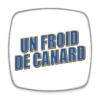 Hiver Froid Canard - Magnet carré - blanc - Devant