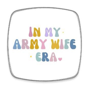 Dans l’ère de ma femme d’armée : cadeau pour conjoint militaire - Magnet carré - blanc - Devant