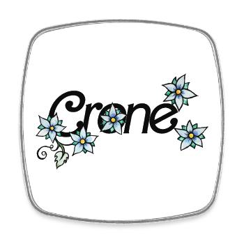 Vigne florale de grue - Magnet carré - blanc - Devant