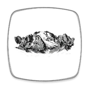 Marmolata Silhouette  Königin der Dolomiten Gipfel - Viereckiger Kühlschrankmagnet - Weiß - Vorne