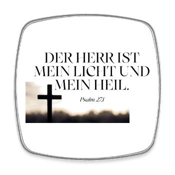 Glaube Licht Heil Psalm 27:1 - Viereckiger Kühlschrankmagnet - Weiß - Vorne