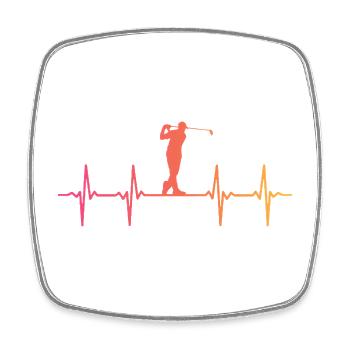Sunset Golf Golfers Herzschlag - Viereckiger Kühlschrankmagnet - Weiß - Vorne