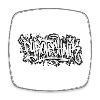 Pyrotechnik Graffiti Handschrift Tag - Viereckiger Kühlschrankmagnet - Weiß - Vorne