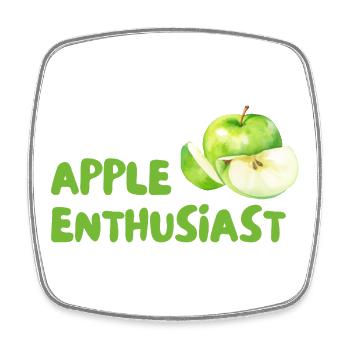 Apfel Enthusiast – Grüner Stil - Viereckiger Kühlschrankmagnet - Weiß - Vorne