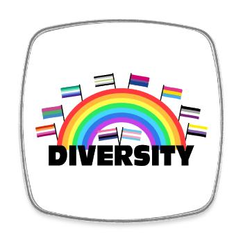 Diversity Regenbogen - Vielfalt Design - Viereckiger Kühlschrankmagnet - Weiß - Vorne