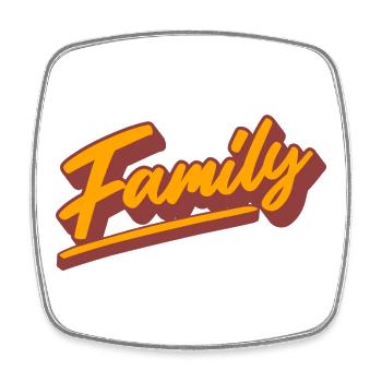 Family - Square fridge magnet - white - Front