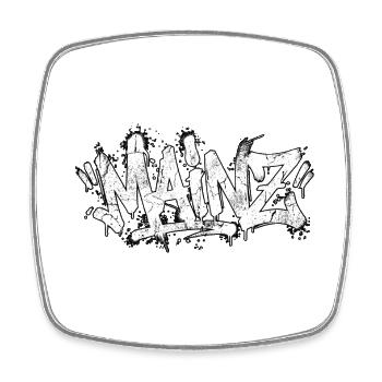 Graffiti d’écriture manuscrite de Mayence - Magnet carré - blanc - Devant