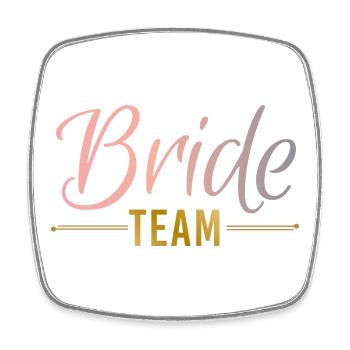 Bride Team Rings Feathers Bachelor Party - Square fridge magnet - white - Front