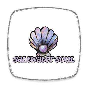 SeaWater Soul Muschelkunst - Viereckiger Kühlschrankmagnet - Weiß - Vorne