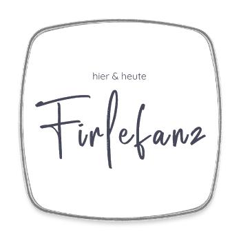 Hier & Heute Firlefanz – Humorvolle Typografie - Viereckiger Kühlschrankmagnet - Weiß - Vorne