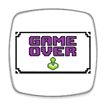 Game Over Pixel Rahmen - Viereckiger Kühlschrankmagnet - Weiß - Vorne