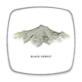 Black Forest Topographic | Vintage Line Art - Viereckiger Kühlschrankmagnet - Weiß - Vorne
