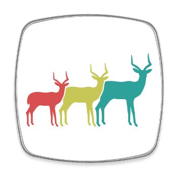 Colorful Antelope Silhouettes - Square fridge magnet - white - Front