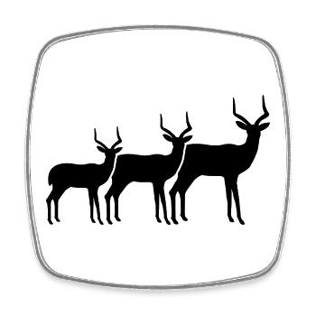Antelope Family Silhouette - Square fridge magnet - white - Front