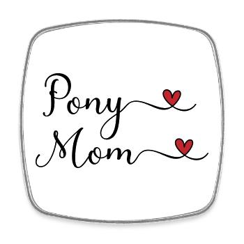 Pony Mama - Viereckiger Kühlschrankmagnet - Weiß - Vorne