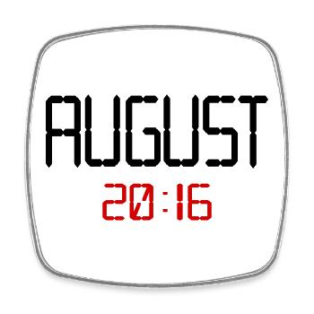10. Geburtstag, August 2016 - Viereckiger Kühlschrankmagnet - Weiß - Vorne