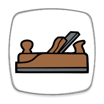 Hobel Tischler Icon - Viereckiger Kühlschrankmagnet - Weiß - Vorne