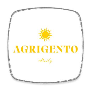 Logo von Agrigento Suncrest Sizilien - Viereckiger Kühlschrankmagnet - Weiß - Vorne